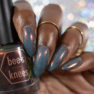 Image provided for Bee's Knees by a paid swatcher featuring the nail polish " Firedancer "