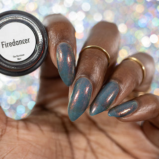 Image provided for Bee's Knees by a paid swatcher featuring the nail polish " Firedancer "