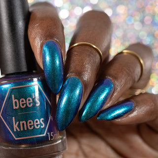 Image provided for Bee's Knees by a paid swatcher featuring the nail polish " Where Am I? "