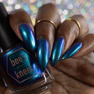 Image provided for Bee's Knees by a paid swatcher featuring the nail polish " Where Am I? "