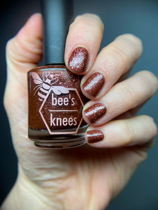 Image provided for Bee's Knees by a paid swatcher featuring the nail polish " The Narrow Limits of Academia "