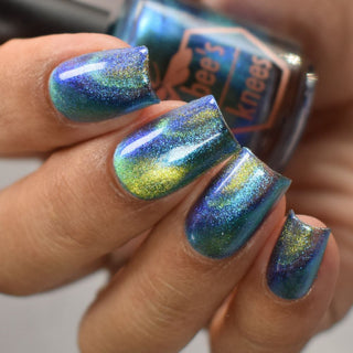 Image provided for Bee's Knees by a paid swatcher featuring the nail polish " In Seeking Life, I Created Death "