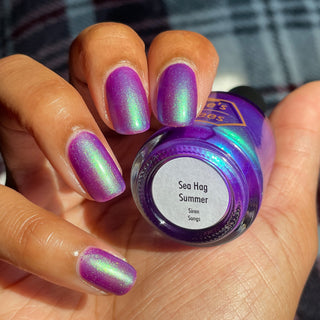 Image provided for Bee's Knees by a paid swatcher featuring the nail polish " Sea Hag Summer "