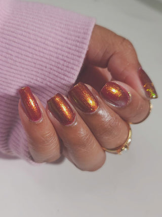 Image provided for Bee's Knees by a paid swatcher featuring the nail polish " The Bar is in Hell "