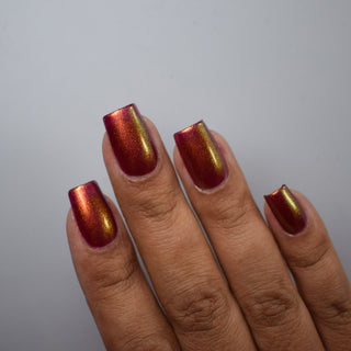 Image provided for Bee's Knees by a paid swatcher featuring the nail polish " The Bar is in Hell "