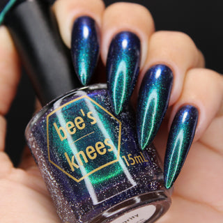 Image provided for Bee's Knees by a paid swatcher featuring the nail polish " Clarity "