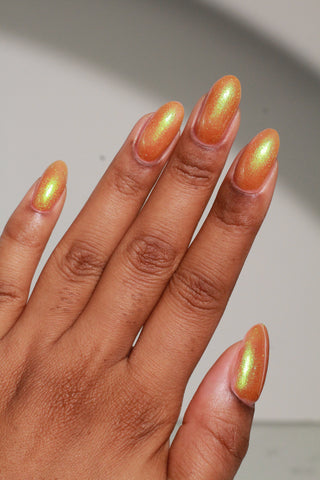 Image provided for Bee's Knees by a paid swatcher featuring the nail polish " Crown of Coral and Pearls "