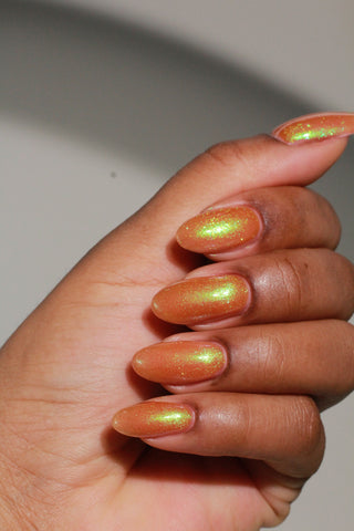 Image provided for Bee's Knees by a paid swatcher featuring the nail polish " Crown of Coral and Pearls "
