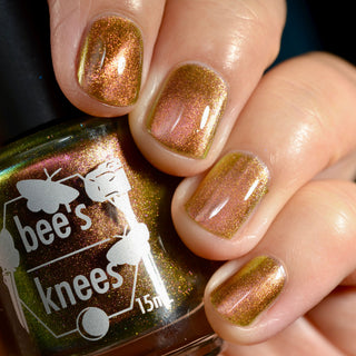 Image provided for Bee's Knees by a paid swatcher featuring the nail polish " I'm Nobody "