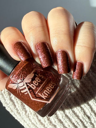 Image provided for Bee's Knees by a paid swatcher featuring the nail polish " The Narrow Limits of Academia "
