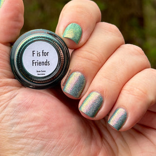 Image provided for Bee's Knees by a paid swatcher featuring the nail polish " F Is For Friends "