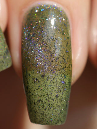 Image provided for Bee's Knees by a paid swatcher featuring the nail polish " What's a Little Blackmail Between Friends "