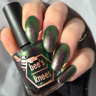 Image provided for Bee's Knees by a paid swatcher featuring the nail polish " I Would Demand a Companion "