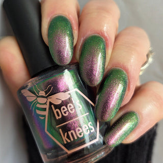 Image provided for Bee's Knees by a paid swatcher featuring the nail polish " I Would Demand a Companion "