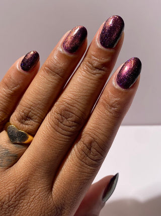 Image provided for Bee's Knees by a paid swatcher featuring the nail polish " Have Care for My Virtue "