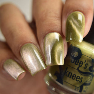 Image provided for Bee's Knees by a paid swatcher featuring the nail polish " Happy Tuesday "