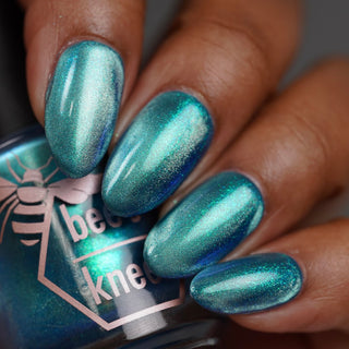 Image provided for Bee's Knees by a paid swatcher featuring the nail polish " I Can't Drown my Demons they Know How to Swim "