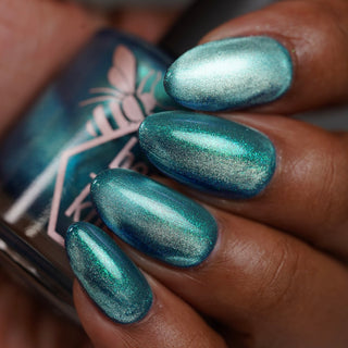Image provided for Bee's Knees by a paid swatcher featuring the nail polish " I Can't Drown my Demons they Know How to Swim "