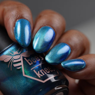Image provided for Bee's Knees by a paid swatcher featuring the nail polish " I Can't Drown my Demons they Know How to Swim "