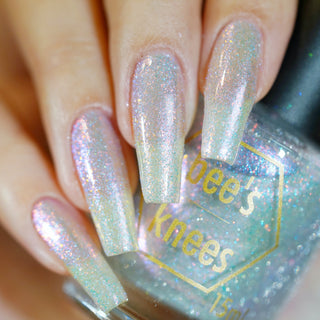 Image provided for Bee's Knees by a paid swatcher featuring the nail polish " Fair Winter Lady "