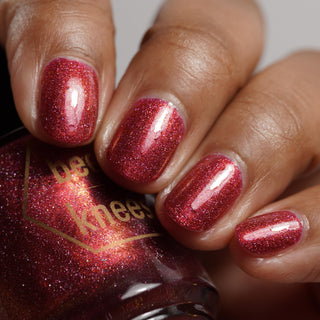 Image provided for Bee's Knees by a paid swatcher featuring the nail polish " Happy Hunting "