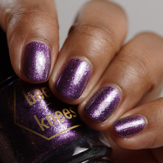 Image provided for Bee's Knees by a paid swatcher featuring the nail polish " Nevermore "