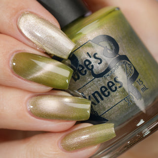 Image provided for Bee's Knees by a paid swatcher featuring the nail polish " Happy Tuesday "