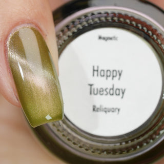 Image provided for Bee's Knees by a paid swatcher featuring the nail polish " Happy Tuesday "
