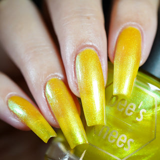Image provided for Bee's Knees by a paid swatcher featuring the nail polish " Bingo "