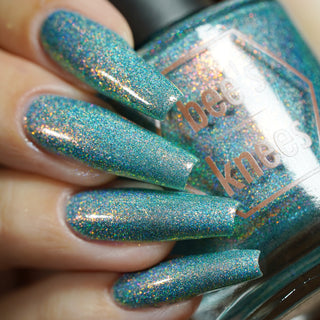 Image provided for Bee's Knees by a paid swatcher featuring the nail polish " F Is For Friends "