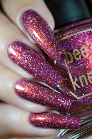 Image provided for Bee's Knees by a paid swatcher featuring the nail polish " A Fever in the Night "