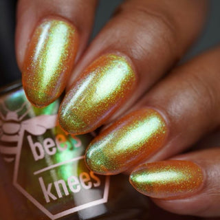 Image provided for Bee's Knees by a paid swatcher featuring the nail polish " Crown of Coral and Pearls "