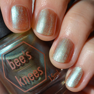 Image provided for Bee's Knees by a paid swatcher featuring the nail polish " Torrent "