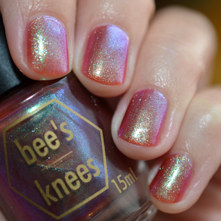 Image provided for Bee's Knees by a paid swatcher featuring the nail polish " Let's Give Them Hell "