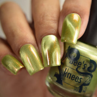 Image provided for Bee's Knees by a paid swatcher featuring the nail polish " This One is Declined "