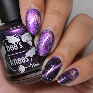 Image provided for Bee's Knees by a paid swatcher featuring the nail polish " Death is its Own Kind of Rebirth "