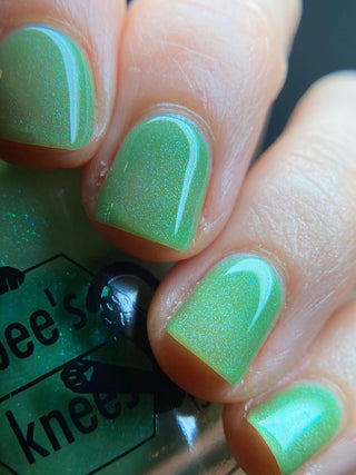 Image provided for Bee's Knees by a paid swatcher featuring the nail polish " I Really Liked Pudding "