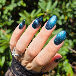 Image provided for Bee's Knees by a paid swatcher featuring the nail polish " Even Death Bears its Flowers "
