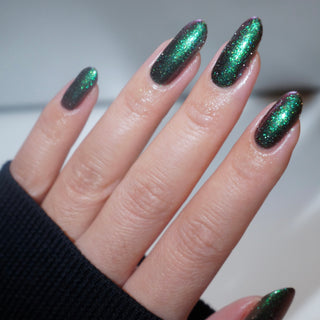 Image provided for Bee's Knees by a paid swatcher featuring the nail polish " Et in Avallen Ego "