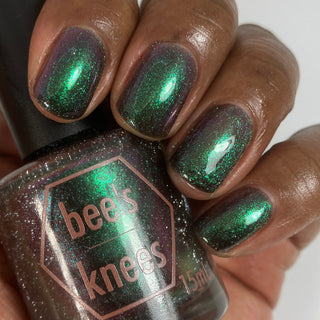 Image provided for Bee's Knees by a paid swatcher featuring the nail polish " Et in Avallen Ego "