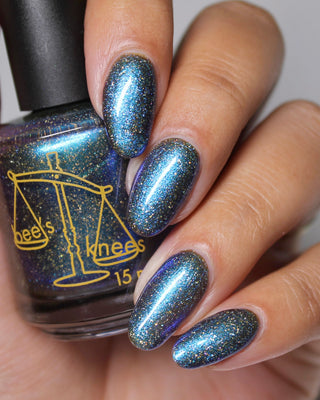 Image provided for Bee's Knees by a paid swatcher featuring the nail polish " Every Accusation is Always a Confession "