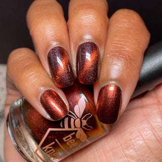 Image provided for Bee's Knees by a paid swatcher featuring the nail polish " The Crown Prince "