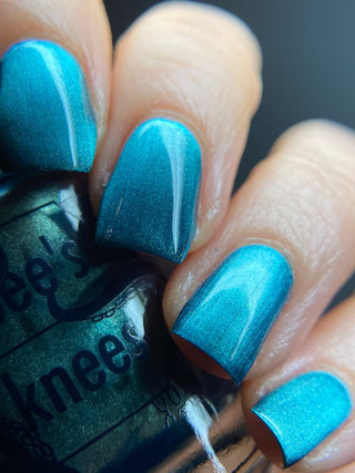 Image provided for Bee's Knees by a paid swatcher featuring the nail polish " I'm Tired of Starving "
