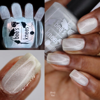 Image provided for Bee's Knees by a paid swatcher featuring the nail polish " And Yet "