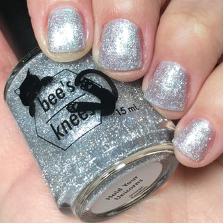 Image provided for Bee's Knees by a paid swatcher featuring the nail polish " Hold Your Unicorns "