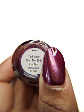Image provided for Bee's Knees by a paid swatcher featuring the nail polish " I'm Prettier Than that Bitch Ever Was "