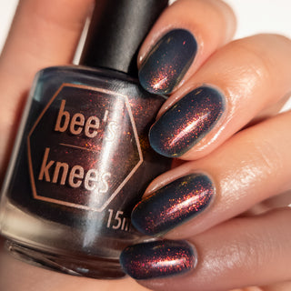 Image provided for Bee's Knees by a paid swatcher featuring the nail polish " Firedancer "