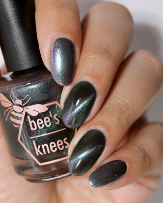 Image provided for Bee's Knees by a paid swatcher featuring the nail polish " Forgive Yourself into Existence "