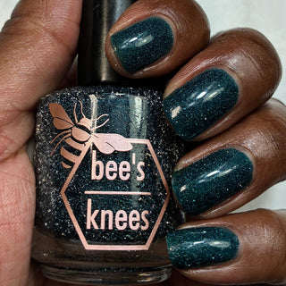 Image provided for Bee's Knees by a paid swatcher featuring the nail polish " From the Depths "