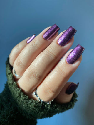 Image provided for Bee's Knees by a paid swatcher featuring the nail polish " Nevermore "